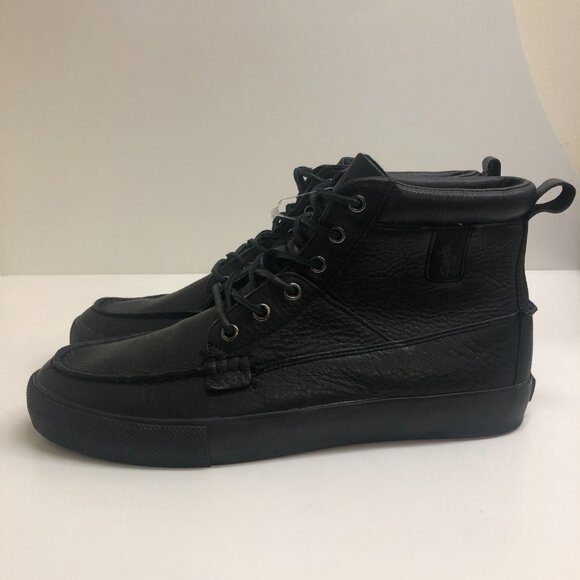 Polo by Ralph Lauren Black Chukka Boots with Textured Leather - Picture 2 of 12